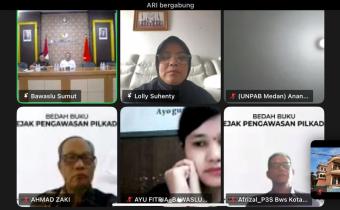 Bawaslu Kabupaten Labuhanbatu Utara mengikuti kegiatan Bedah Buku “Jejak Pengawasan Pilkada” secara daring melalui Zoom Meeting, Kamis (8/10/2026).