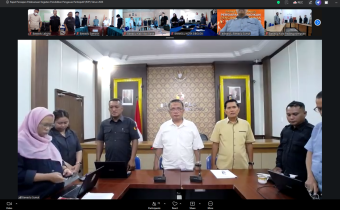 Rapat Daring Koordinasi Teknis Pelaksanaan P2P Bawaslu Labura dengan Bawaslu Sumut, Selasa, 5 Mei 2026.